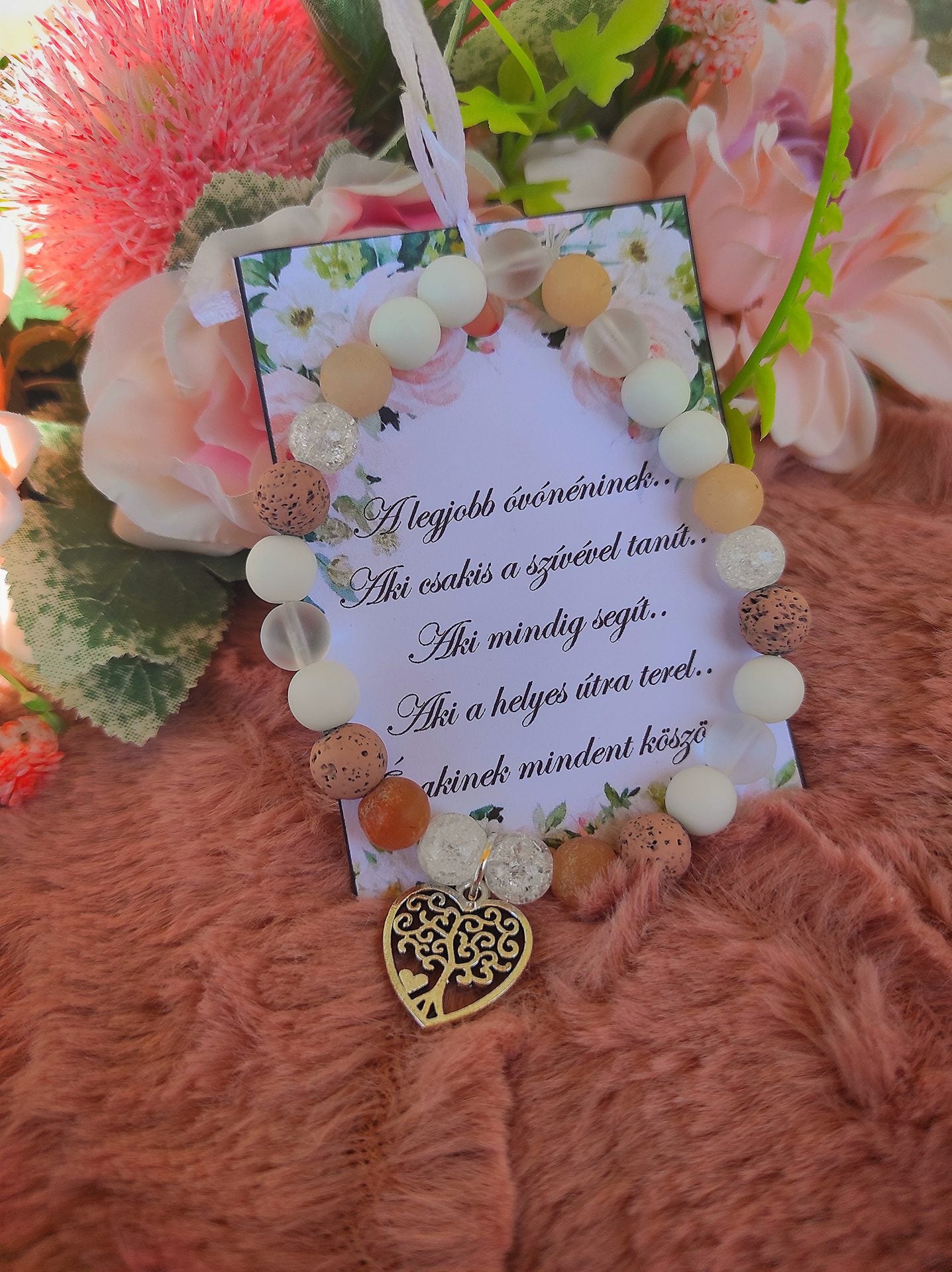 Ballagási életfás nude ajándék karkötő